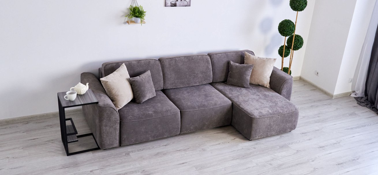 Угловой диван KING SE Велюр Роял тауп