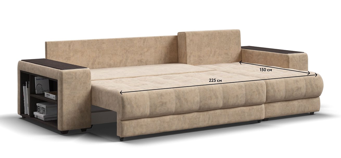 Угловой диван BOSS 3.0 XL Велюр Royal шампань NEW