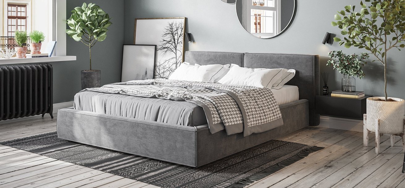 Кровать NORD Monolit серая