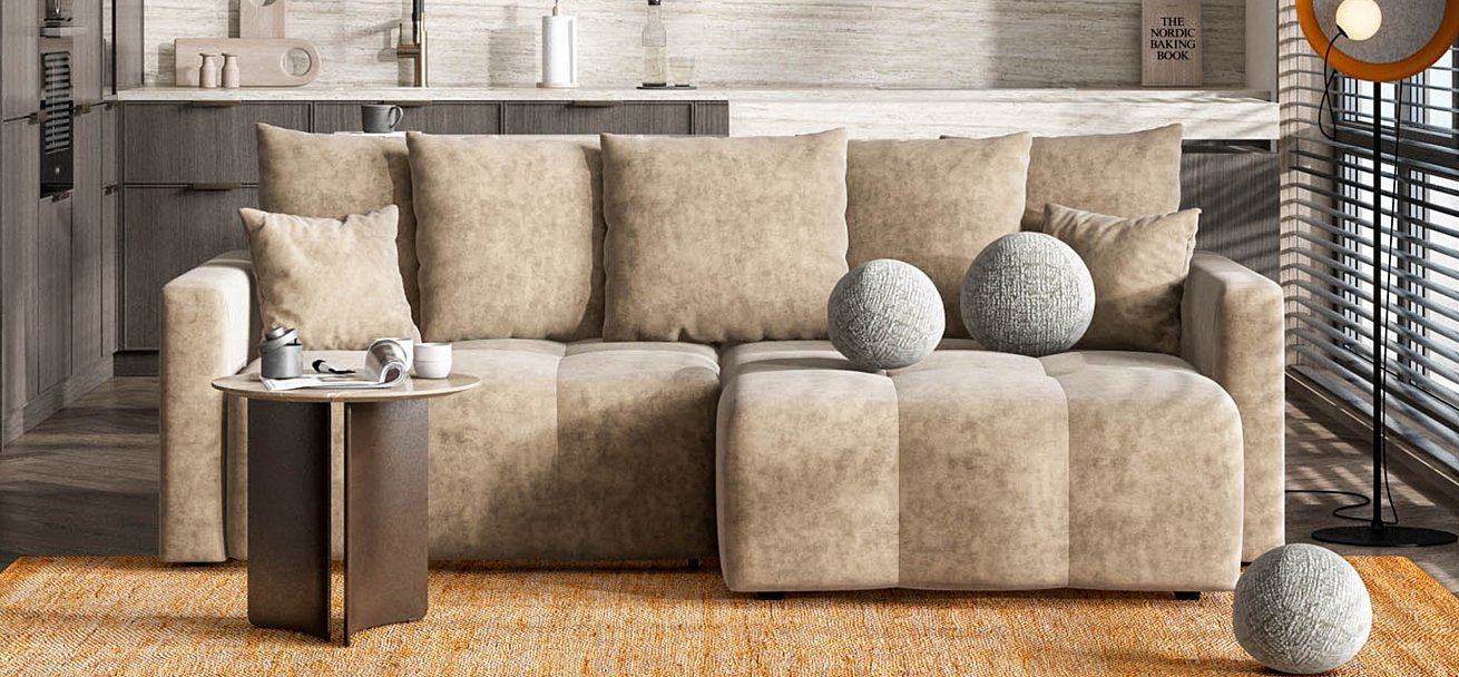 Угловой диван BOSS TREND Велюр Роял тауп