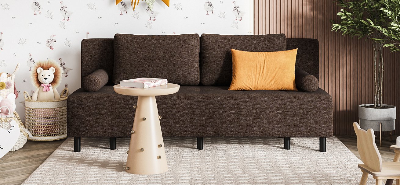 Бостон Мини диван Рогожка Мальмо шоколад