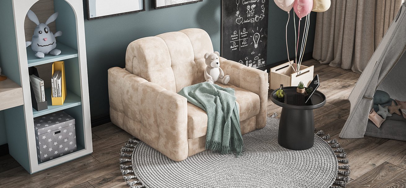 Босс Слип кресло-кровать Велюр Алькантара пепел