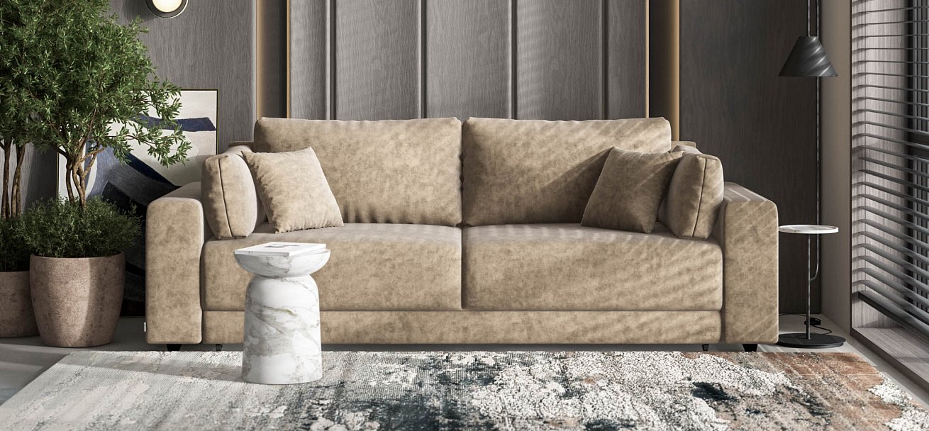 Диван Босс Прайм Велюр Велюр Роял тауп