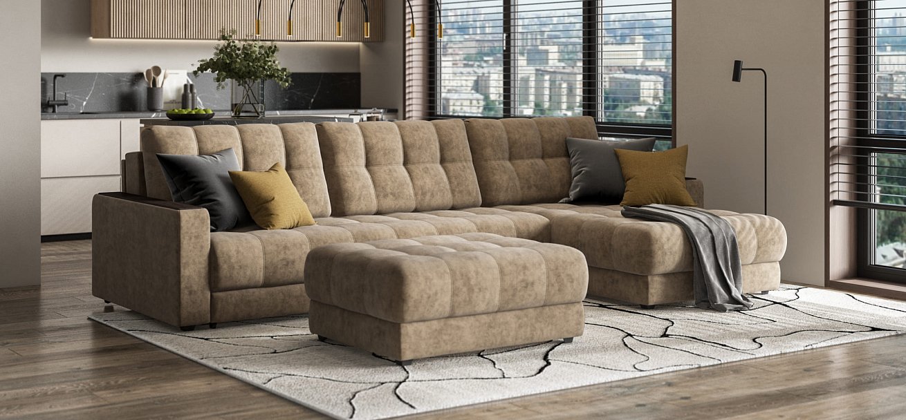 Пуф BOSS XL Велюр Роял тауп