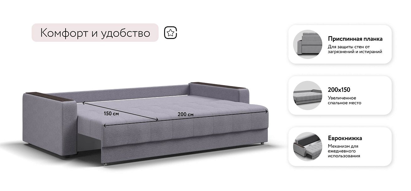 Босс Маркет диван Рогожка Мальмо платина
