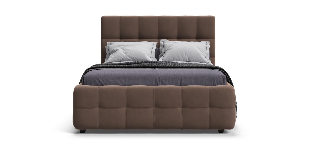 Босс Кровать+ПМ 140*200 Велюр Монолит мокко