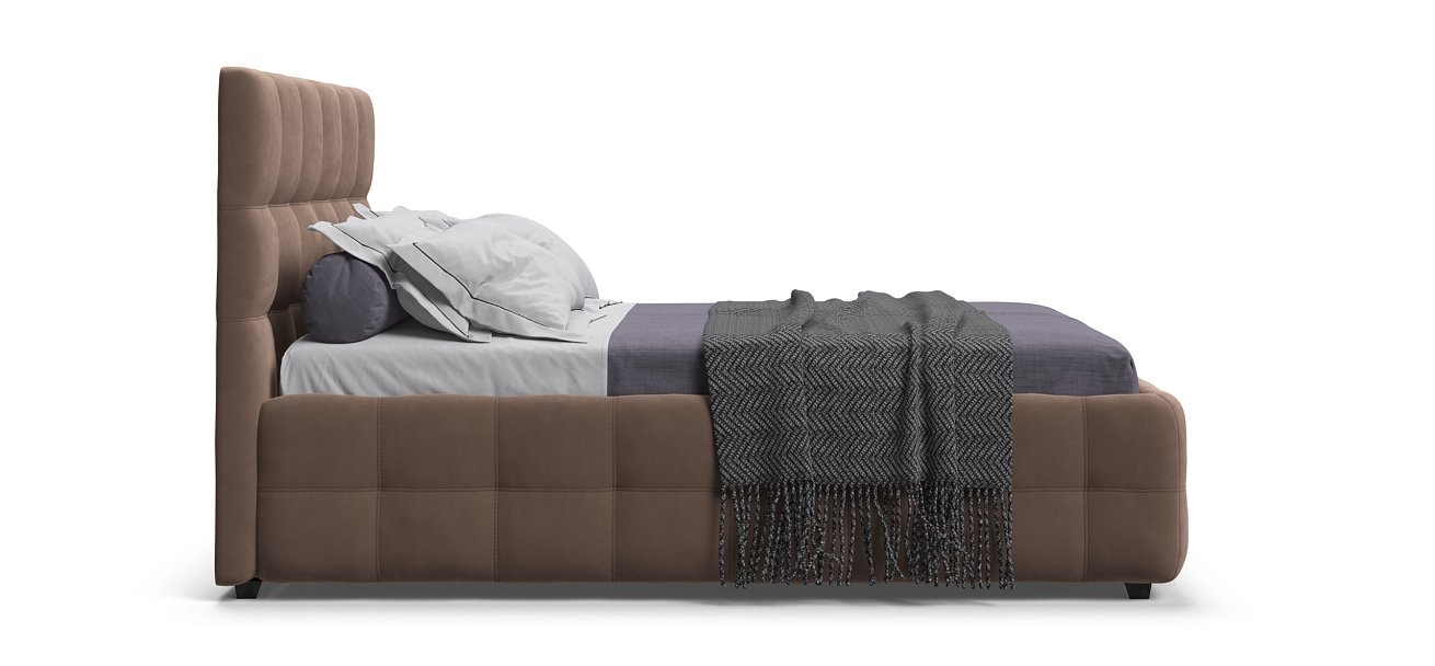 Босс Кровать+ПМ 140*200 Велюр Монолит мокко