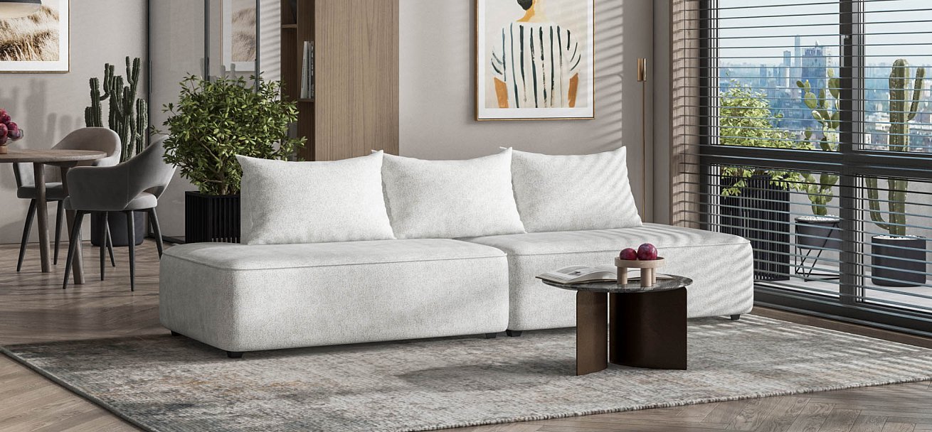 Диван KING TWIN Шенилл CLOUD милк