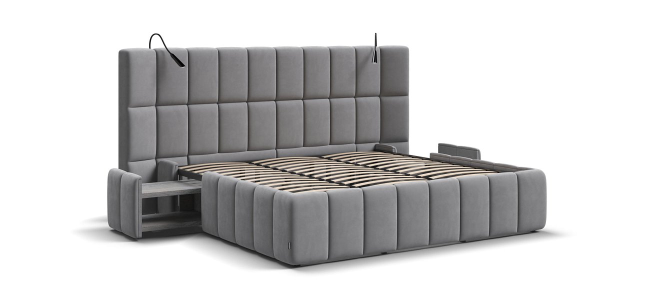 Кровать BOSS.XO 180*200 велюр Monolit сталь