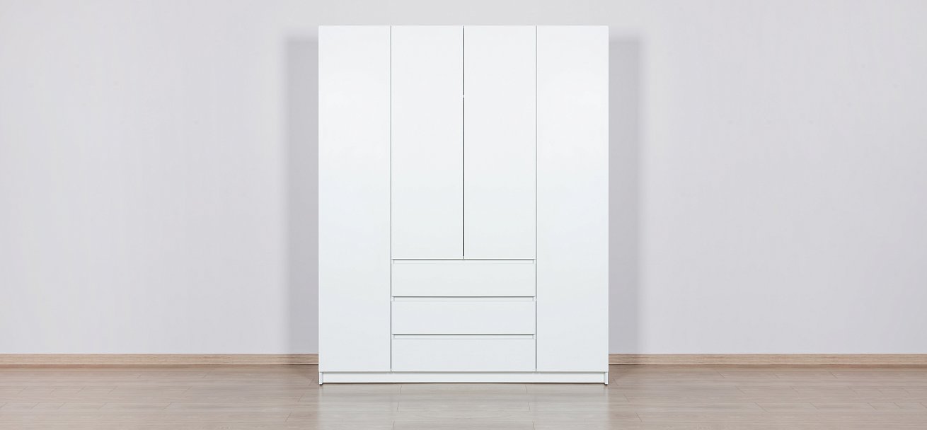 Идея 160 шкаф распашной 4Д+ящики Белый