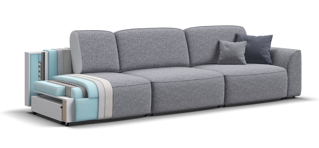 Диван KING MAX SE Рогожка Vento серый