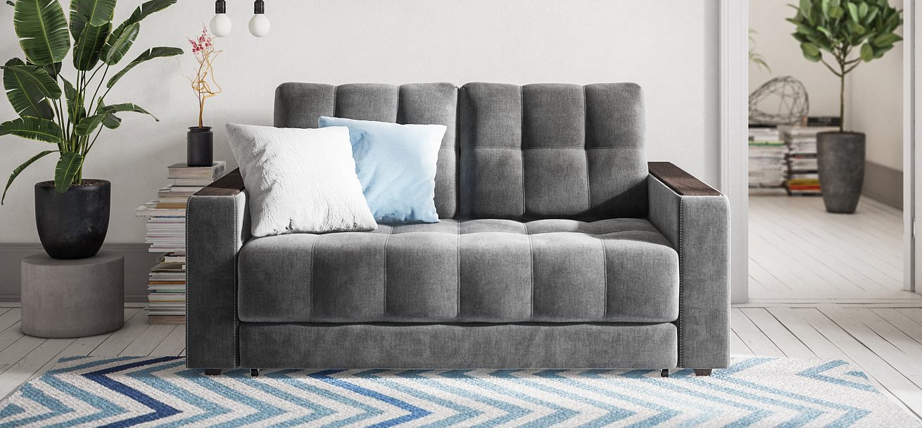 Диван BOSS Compact велюр Monolit серый