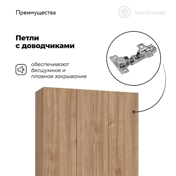 Босс Стандарт 120*220 шкаф распашной 3Д + ящики Орех селект