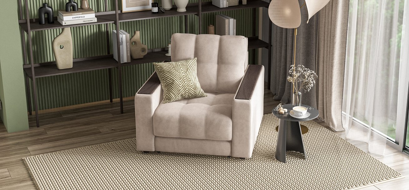 Кресло-кровать BOSS 2.0 велюр Monolit латте