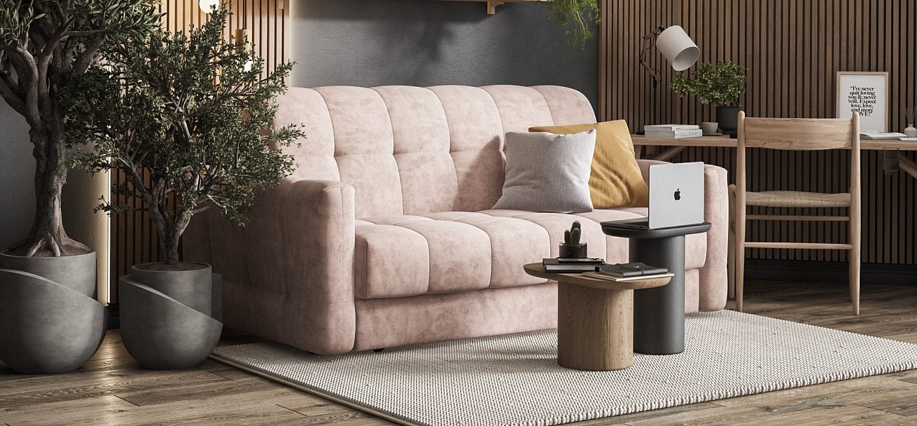 Диван BOSS Sleep 160 Велюр Royal пион NEW