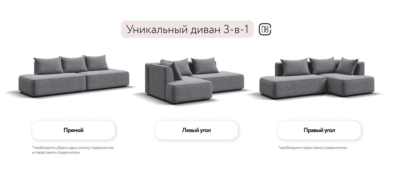 Кинг Твин угловой диван Велюр Роял агат левый