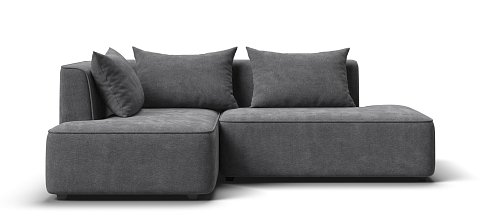 Кинг Твин угловой диван Шенилл Клауд графит левый
