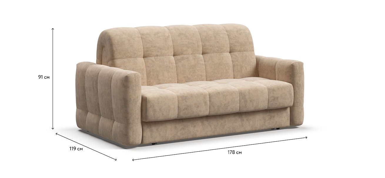 Диван BOSS Sleep 140 Велюр Роял шампань