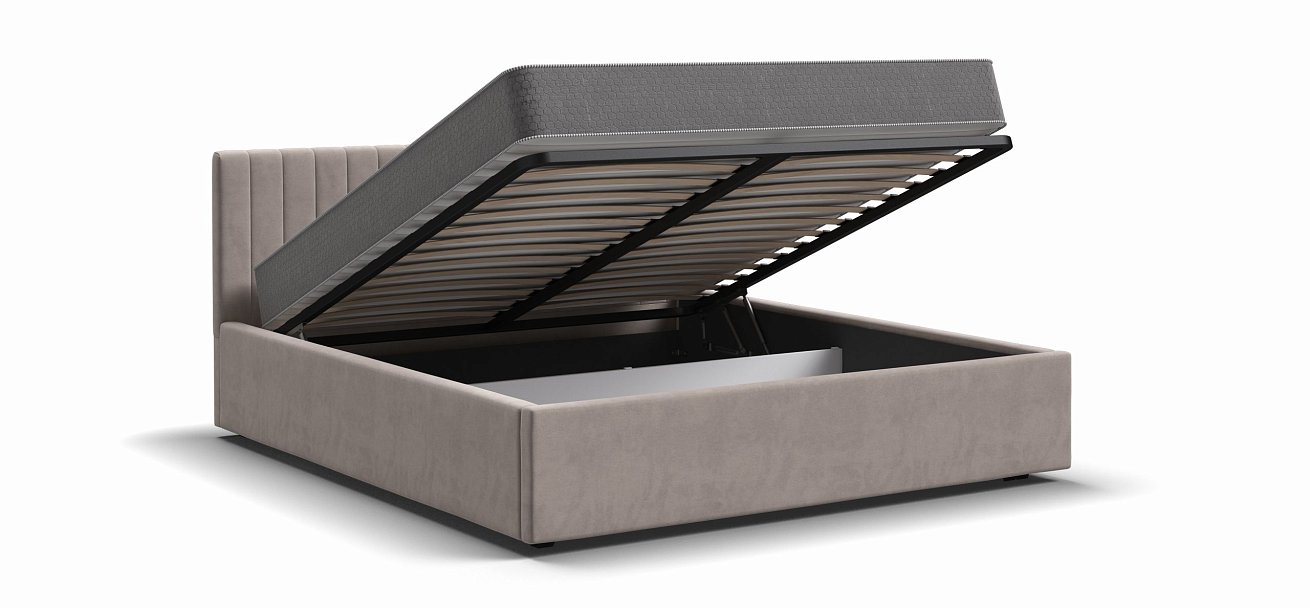 Кровать РОНДА 160*200 велюр MONOLIT латте