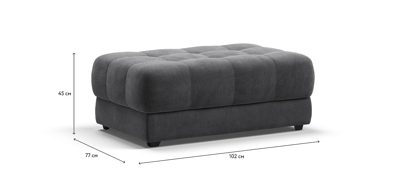 Пуф BOSS XL велюр Monolit серый