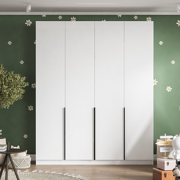 Рим 180 шкаф распашной 4Д+ящики Белый