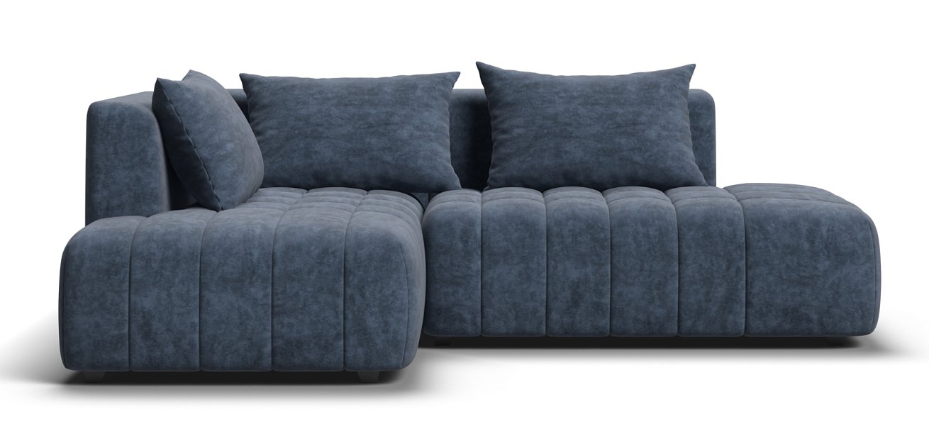 Босс Твин угловой диван левый Велюр Роял синий