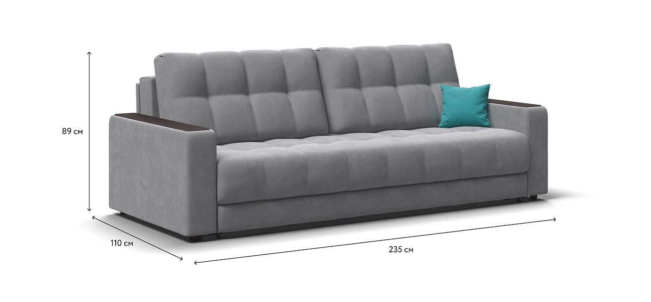 Диван BOSS 2.0 велюр Monolit сталь