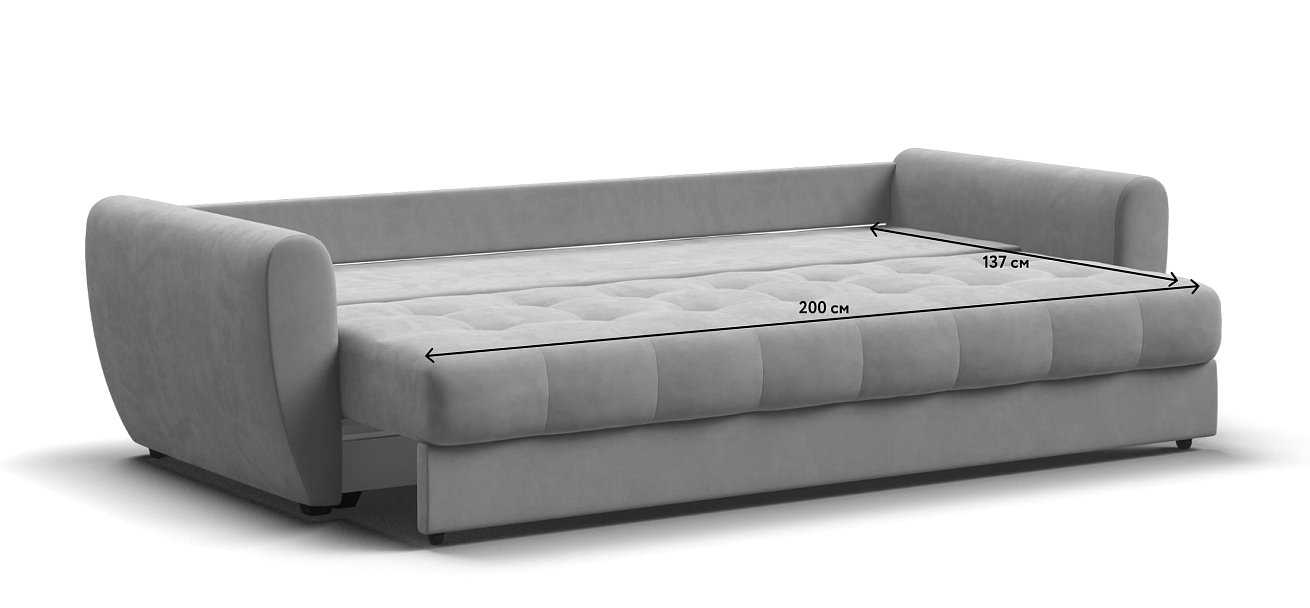 Диван Престон 2.0 велюр Monolit сталь