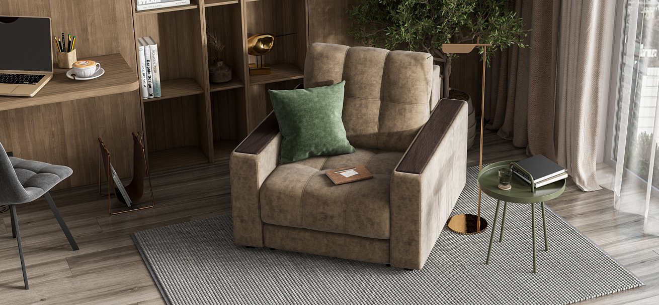 Босс кресло-кровать Велюр Роял тауп