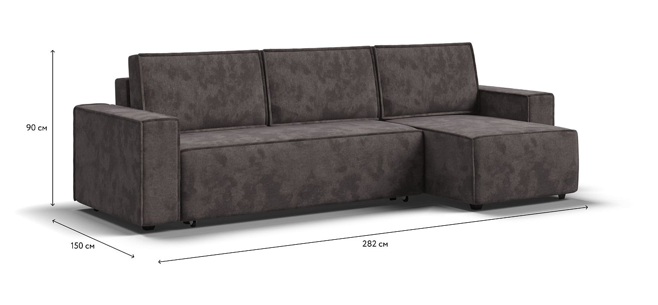 Угловой диван NORD 2.0 Велюр Alkantara серый