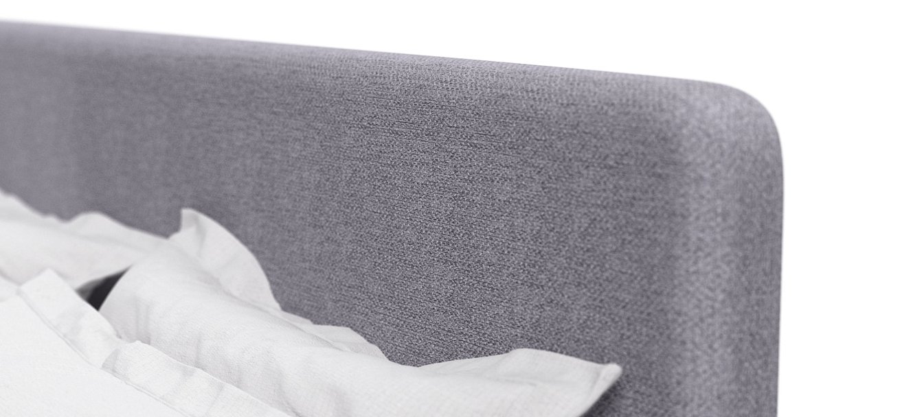 Кровать Уна мини рогожка Malmo платина, Чёрная