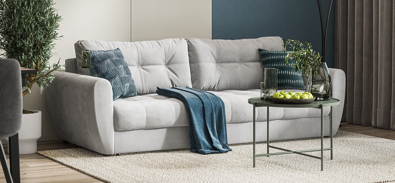 Диван Престон 2.0 велюр Monolit сталь