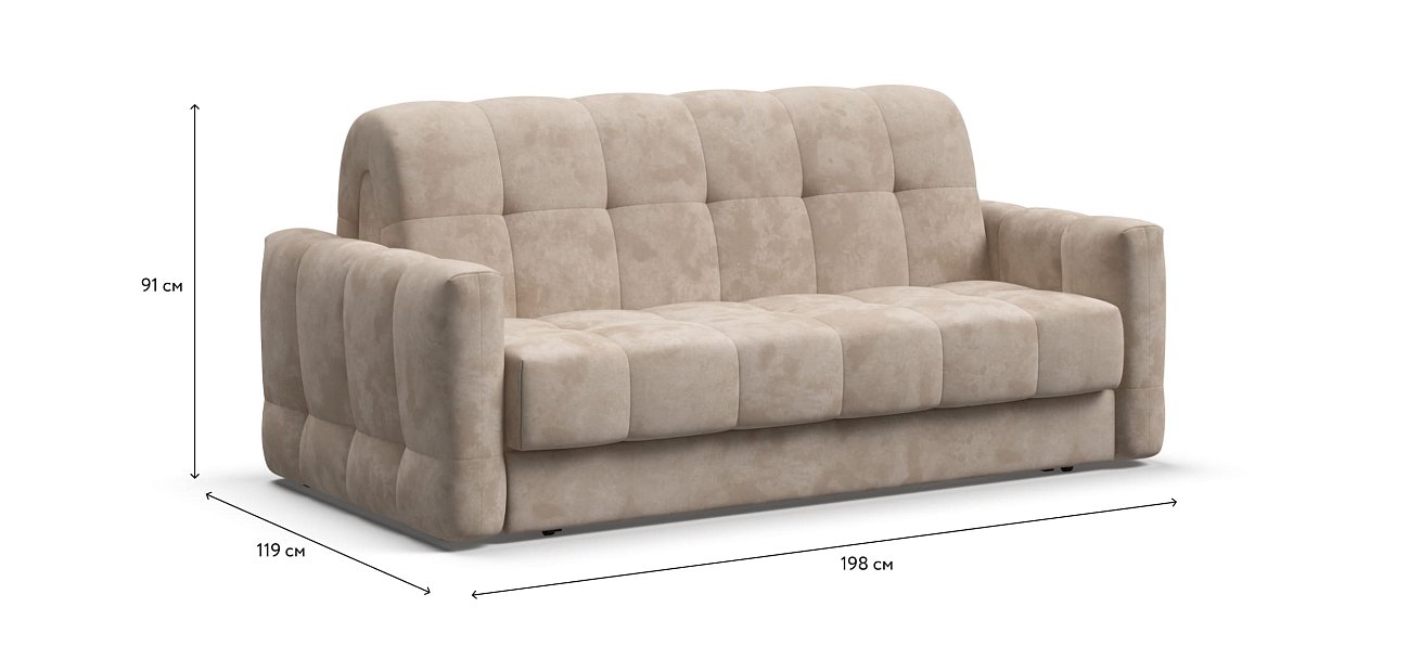 Диван BOSS Sleep 160 велюр Alkantara пепел