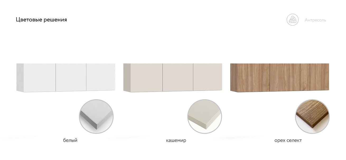 Антресоль 135 3Д Белый