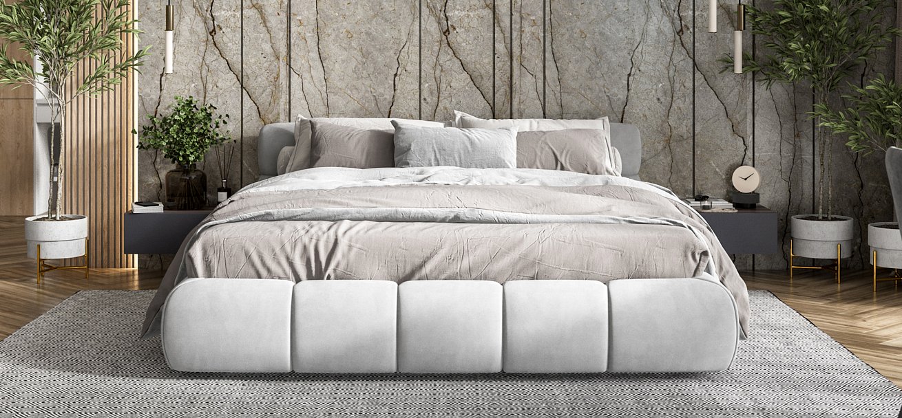 Кровать Босс Дрим 160*200 Про велюр Monolit сталь