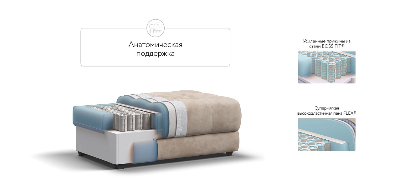 Пуф BOSS XL велюр Alkantara пепел