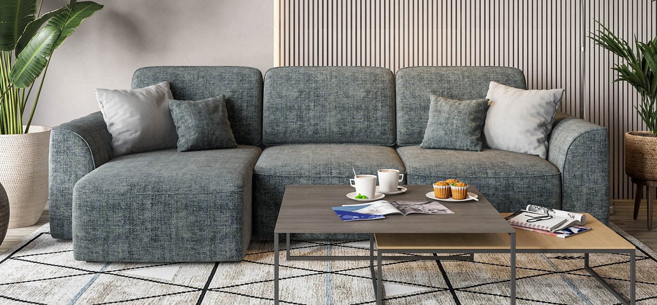 Угловой диван KING SE Шенилл IQ серый