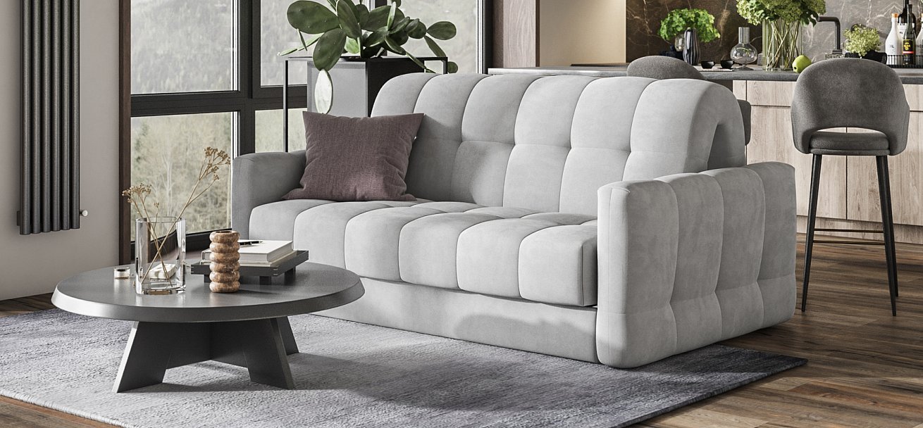 Диван BOSS Sleep 160 велюр Monolit сталь