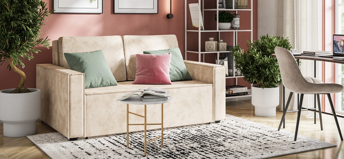 Диван NORD Compact велюр Alkantara пепел