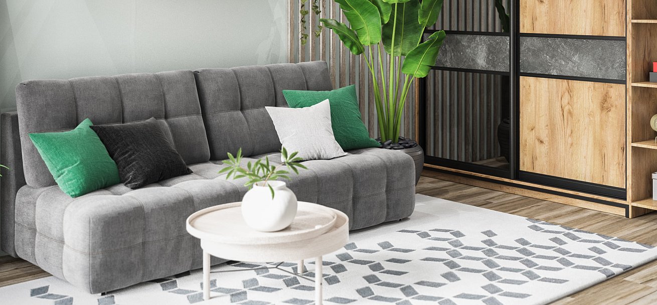 Диван BOSS 2.0 MINI велюр Monolit серый