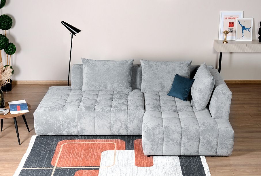 Босс Твин угловой диван правый Велюр Роял агат