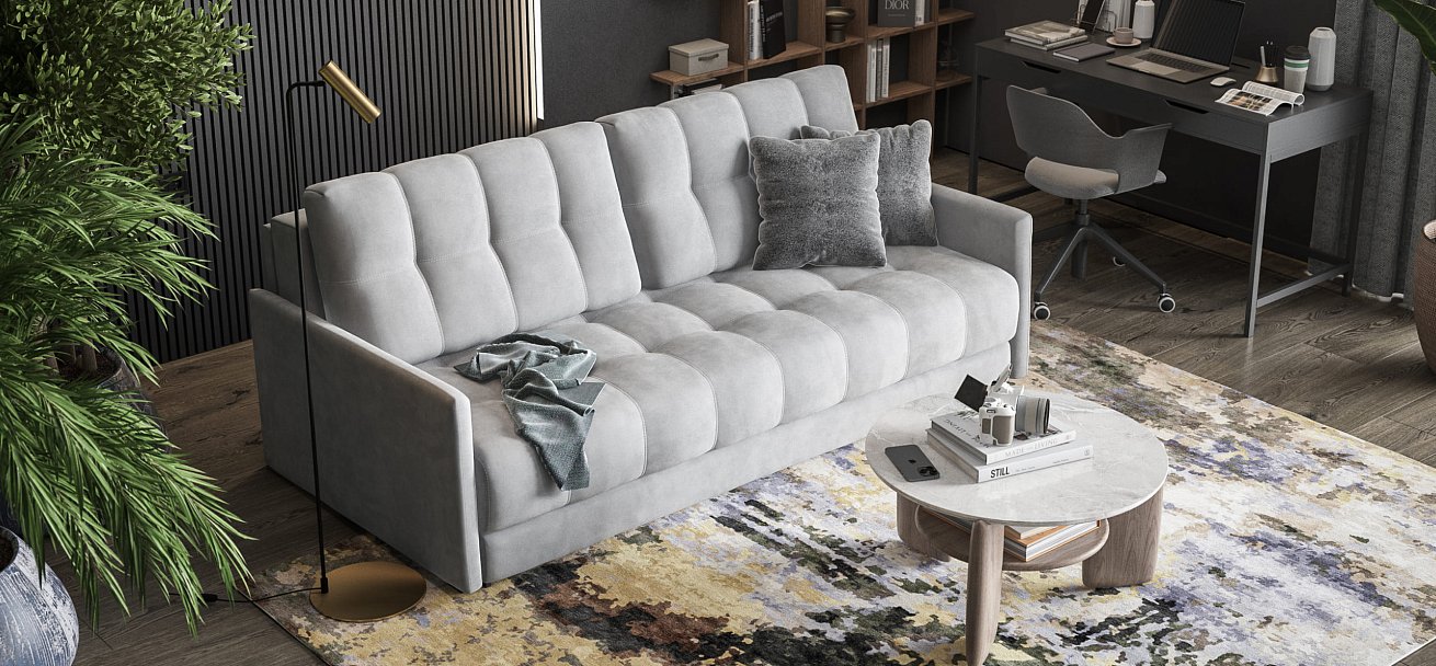 Диван BOSS 2.0 LOFT велюр Monolit сталь