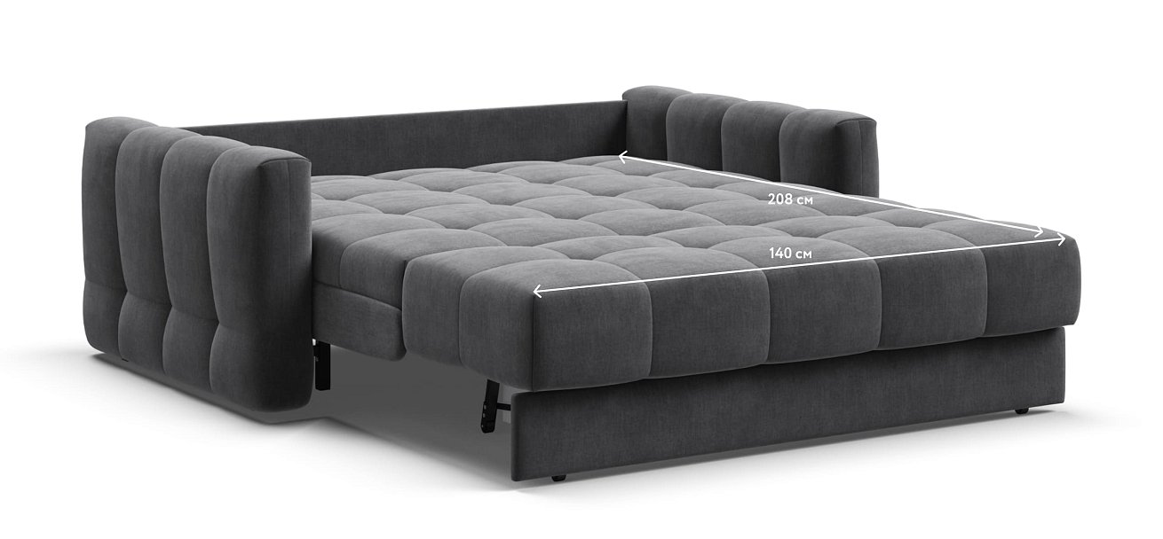 Диван BOSS Sleep 140 велюр Monolit серый