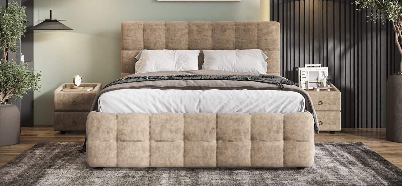 Кровать Босс 160*200 Про Велюр Royal тауп NEW