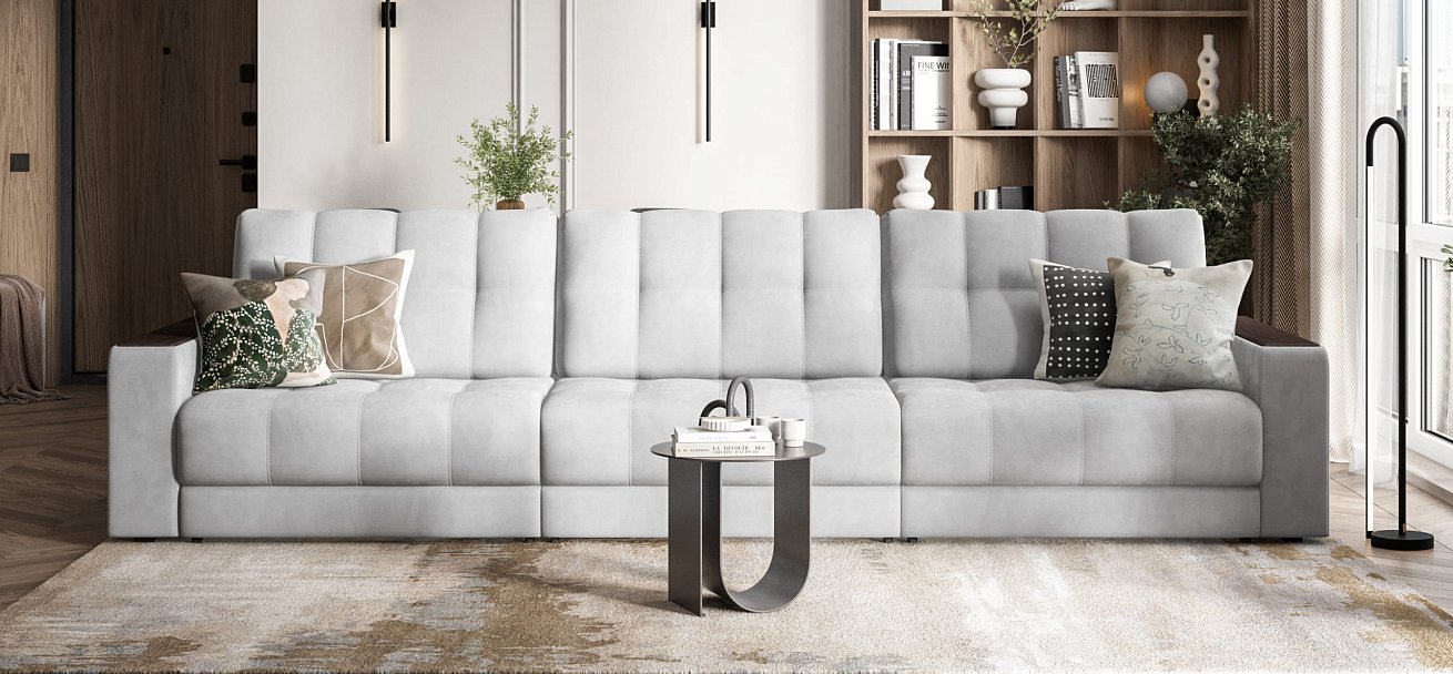 Диван BOSS GRAND Велюр Monolit сталь