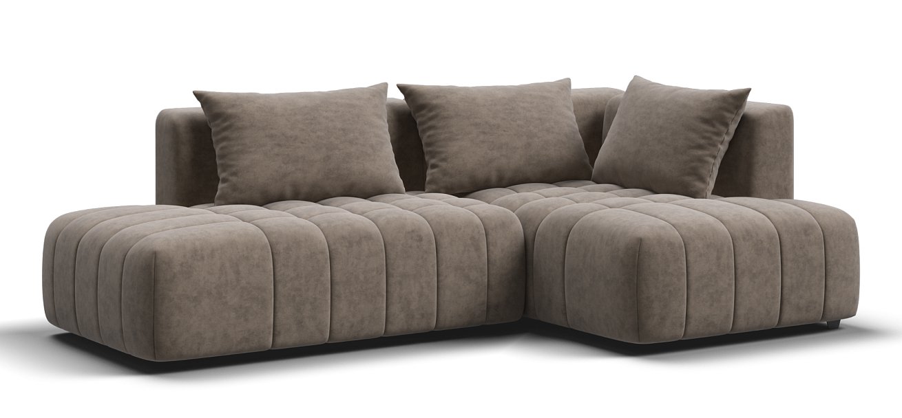 Босс Твин угловой диван правый Велюр Роял тауп