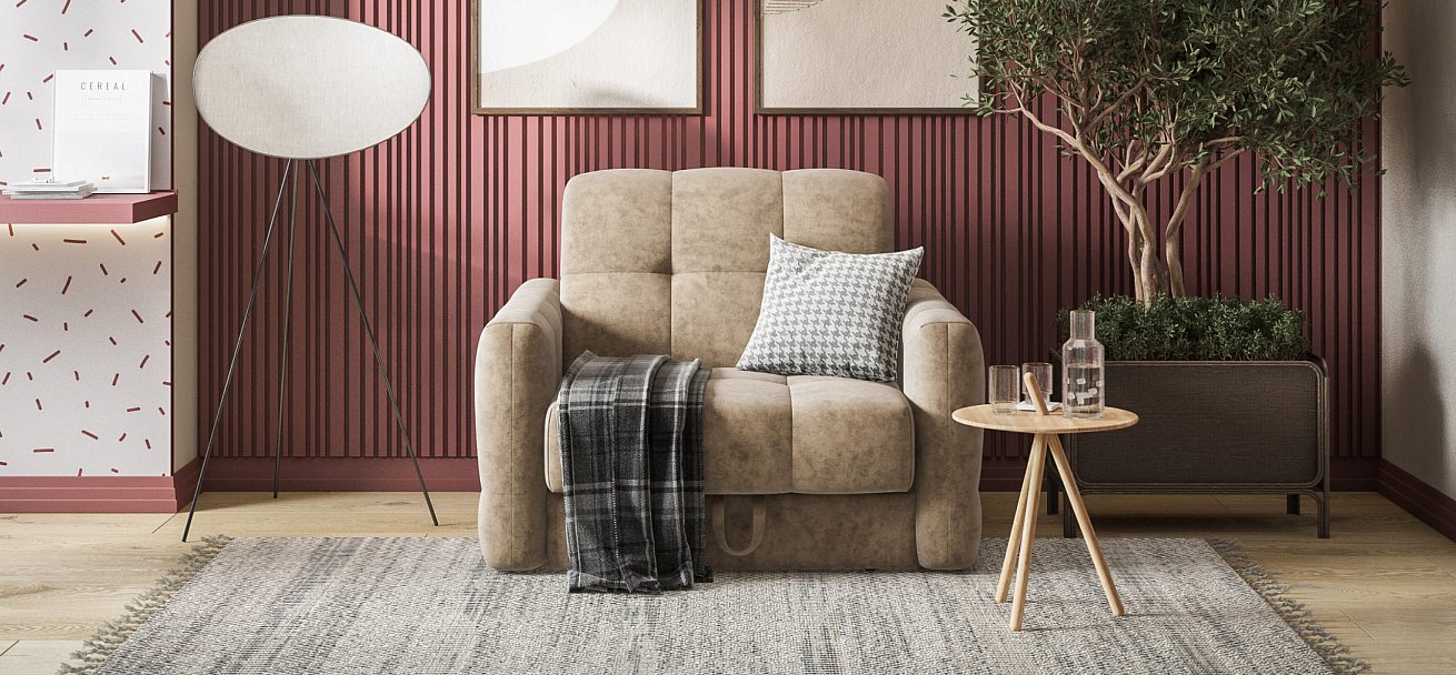 Босс Слип кресло-кровать Велюр Роял тауп