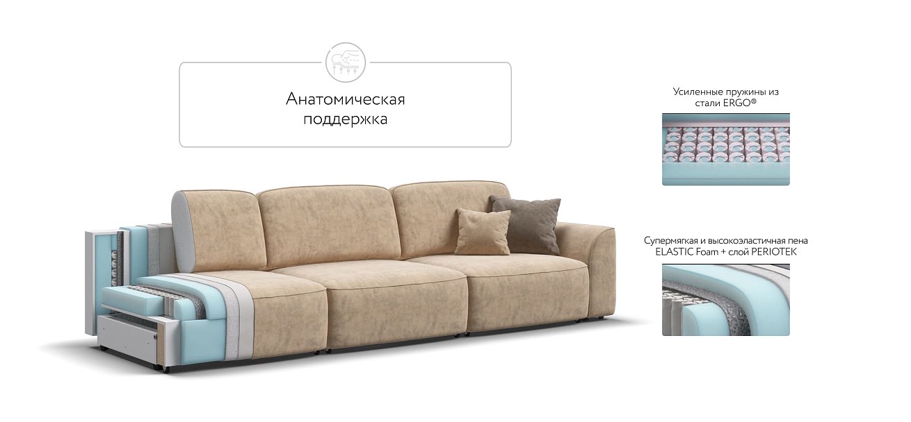 Диван KING MAX SE Велюр Роял шампань