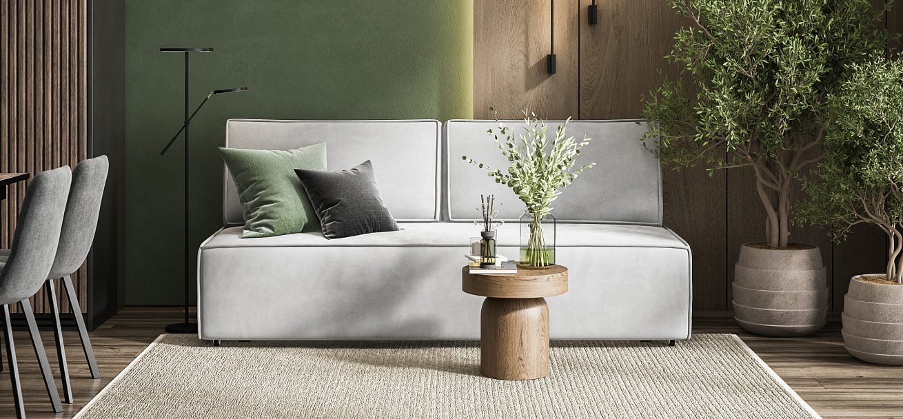 Диван NORD mini велюр Monolit сталь