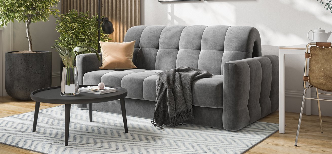 Диван BOSS Sleep 160 велюр Monolit серый